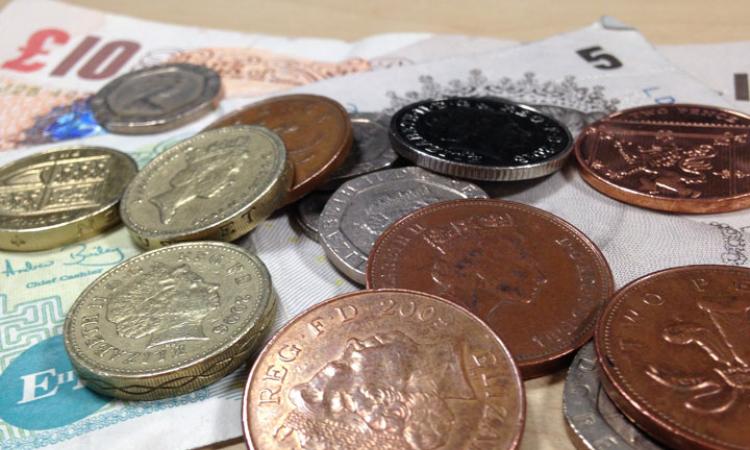 Some money (coins and notes) in GBP