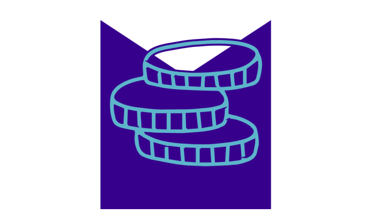 Drawing of coins to depict money.